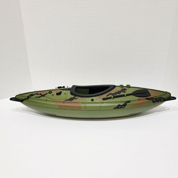 Hasbro 1996 GI Joe Dugout 19" Green Camo Canoe w/ Paddle for 12" Action Figure - Picture 5 of 12